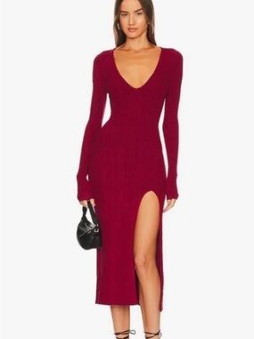 michael costello burgundy dress | Dresses | Michael Costello Revolve Gregory Gown Color:White Bengaline LABEL:Stndrd Denim Oldivine - Amy Anderssen
